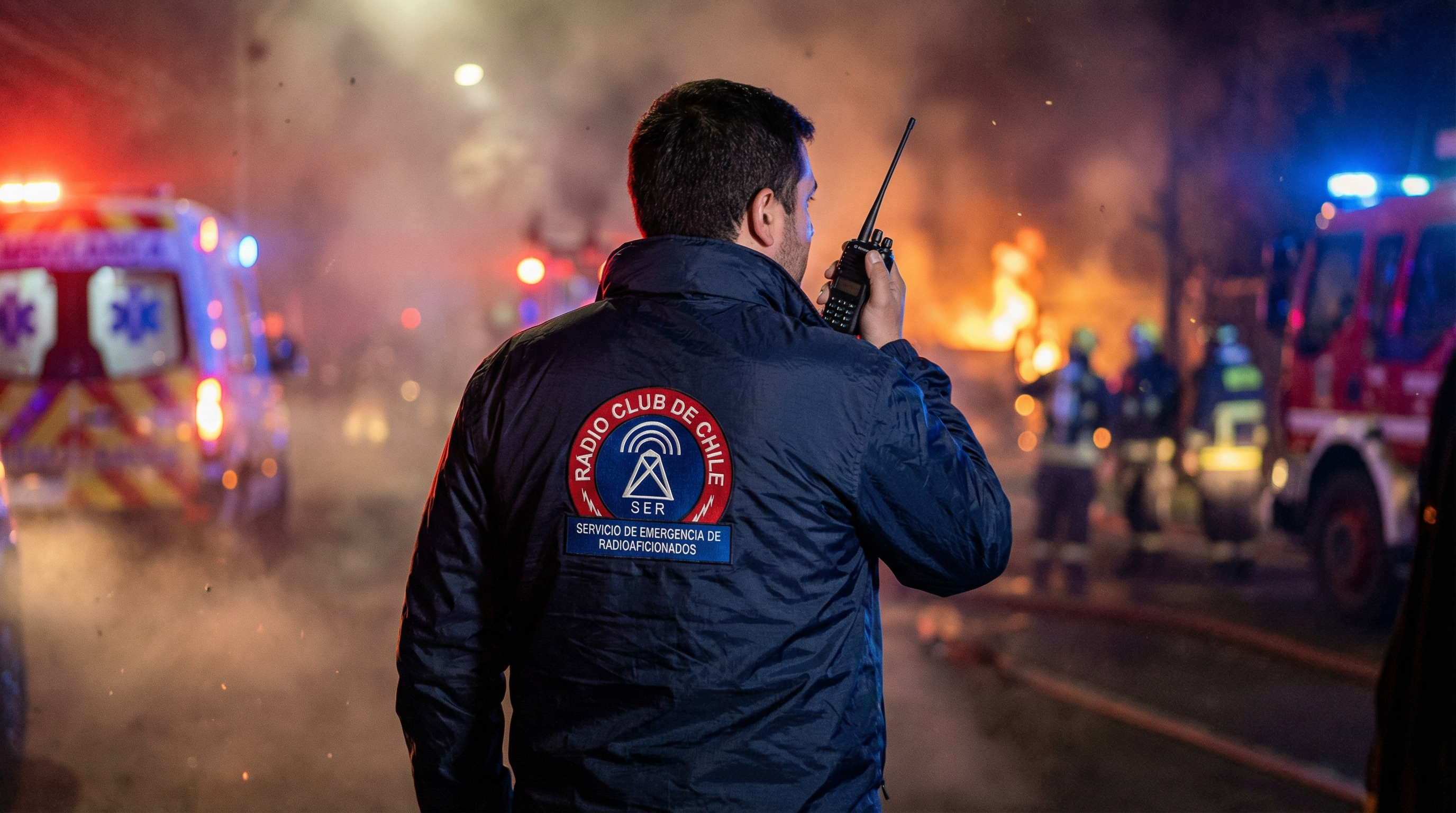 Operadores de radio de emergencia CE3SER en acción